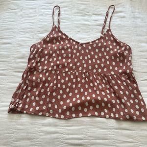 Abercrombie & Fitch - Polka Dot Peplum Style Crop Cami - Large